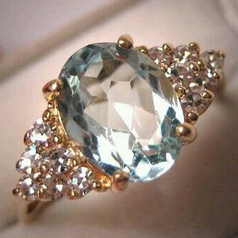 Vintage Bright Blue Glass Ring-Maryam Jewelry