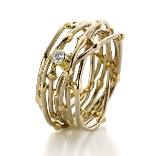 Vintage Fine Layered Golden Ring-Maryam Jewelry