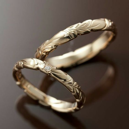 VIntage Couple Leaf Gold Ring-Maryam Jewelry