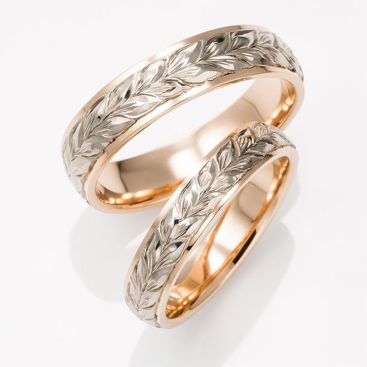 Vintage Leaf Couple Gold Ring-Maryam Jewelry