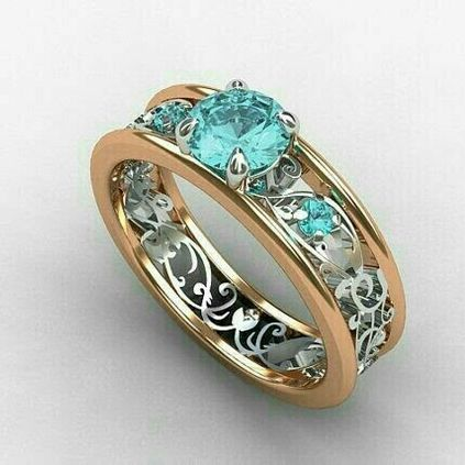 Vintage Blue Sky Zirconia Ring-Maryam Jewelry