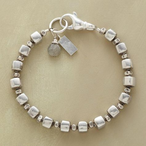Vintage Silver Cubic Beads Bracelet-Maryam Jewelry