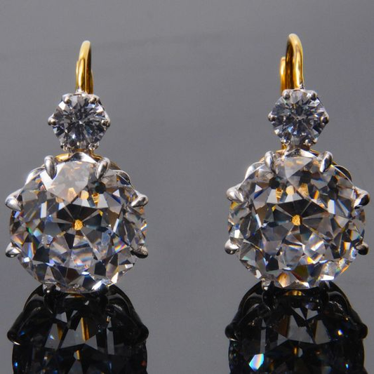 Vintage Dark Glass Rounded Earrings-Maryam Jewelry