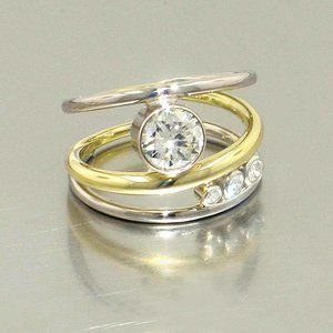 Vintage Layered Gold & Silver Ring-Maryam Jewelry
