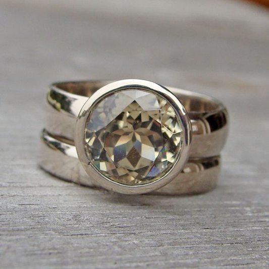 Vintage Glass Silver Ring-Maryam Jewelry
