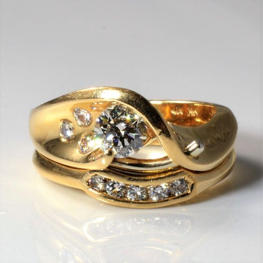 Vintage Zirconia Irregular Gold Ring-Maryam Jewelry