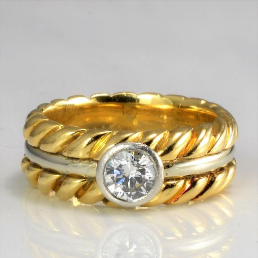 Vintage Zirconia Knotted Gold Ring-Maryam Jewelry
