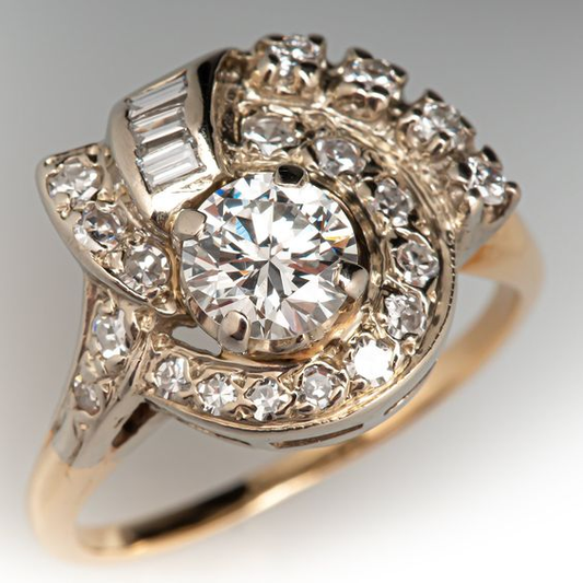 Vintage Bright Zirconia Spiral Ring-Maryam Jewelry