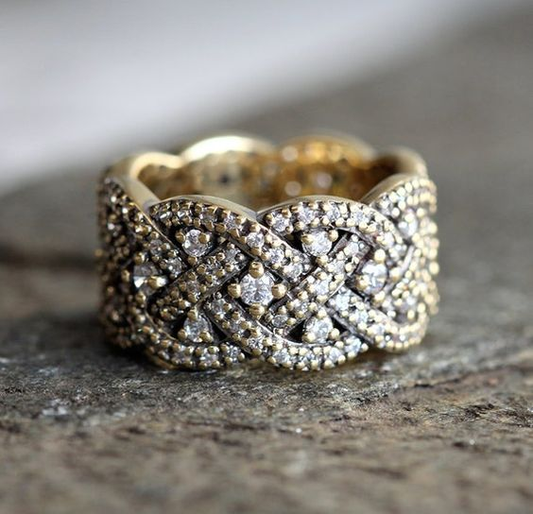 Vintage Braided Zirconia Ring-Maryam Jewelry
