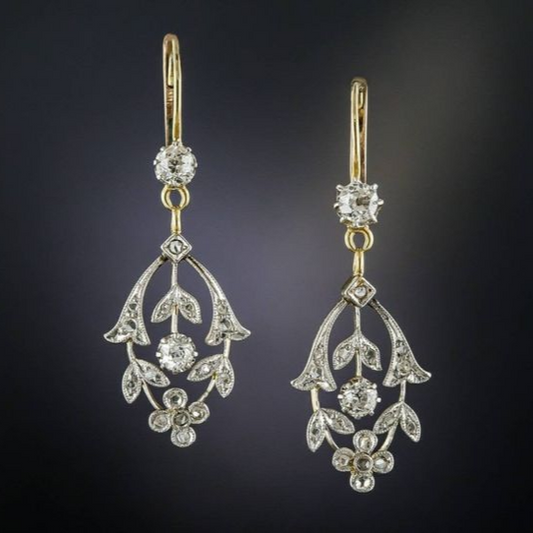 Vintage Dangling Crystaline Earrings-Maryam Jewelry