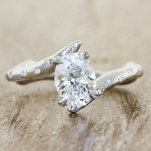 Vintage Silver Crystal Ring-Maryam Jewelry