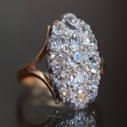Vintage Inlaid Crystals Ring-Maryam Jewelry
