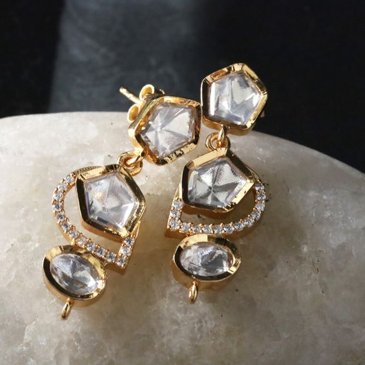 Vintage Crystaline Dangling Earrings-Maryam Jewelry