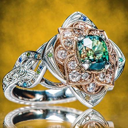 Vintage Sparkling Flower Silver Ring-Maryam Jewelry
