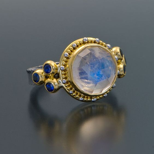 Vintage Blueish Stone Ring-Maryam Jewelry
