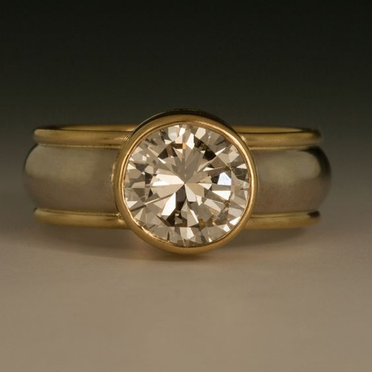 Vintage Inlaid Rounded Bright Stone Ring-Maryam Jewelry