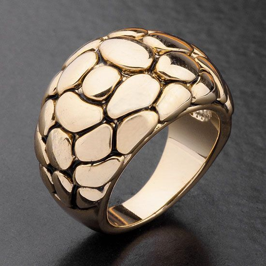 Vintage Golden Scales Ring-Maryam Jewelry
