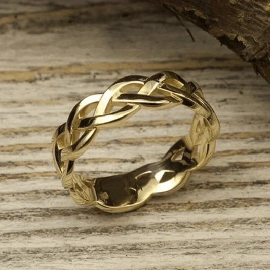Vintage Golden Braided Ring-Maryam Jewelry