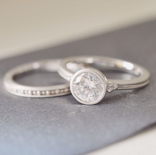 Vintage Silver Zirconia Ring Set-Maryam Jewelry