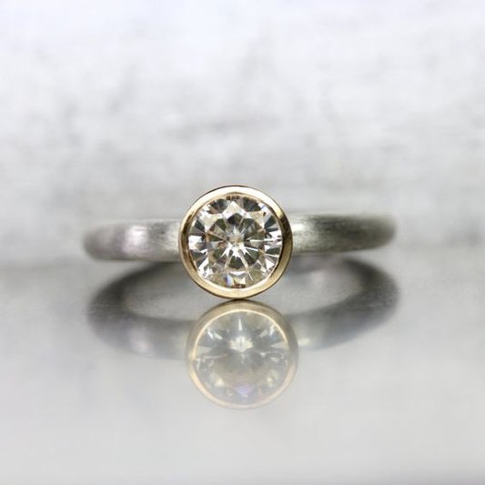 Vintage Glass Bright Silvered Ring-Maryam Jewelry