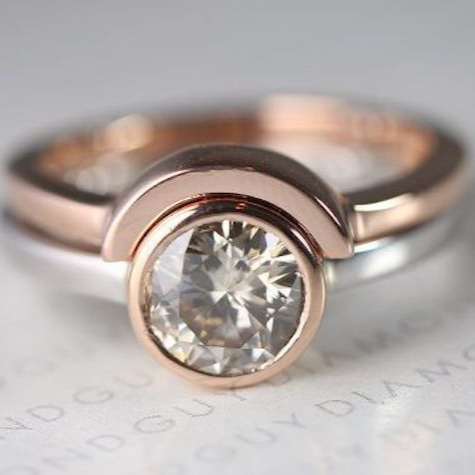Vintage Rose & Silver Zirconia Ring-Maryam Jewelry