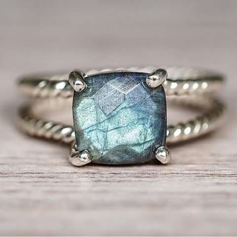 Vintage Blue Stone Layer Silvered Ring-Maryam Jewelry
