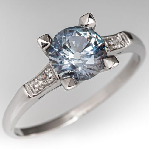 Vintage Glass Silver Zirconia Ring-Maryam Jewelry