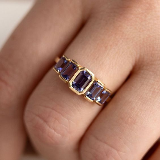 Vintage Purple Glass Ring-Maryam Jewelry