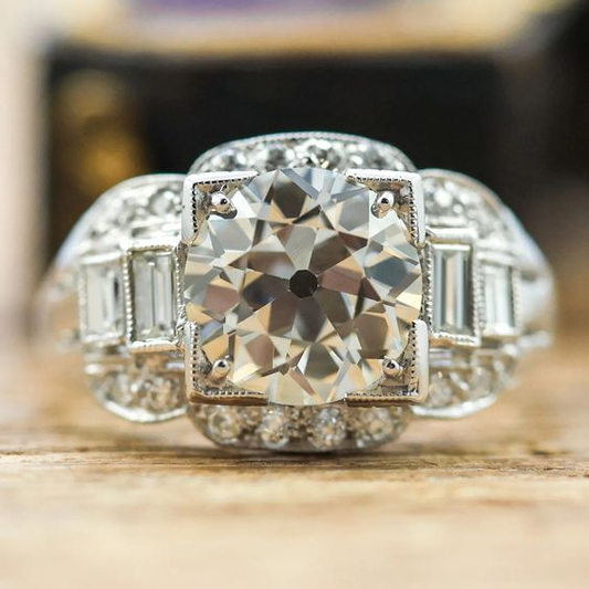 Vintage Zirconia Silver Ring-Maryam Jewelry
