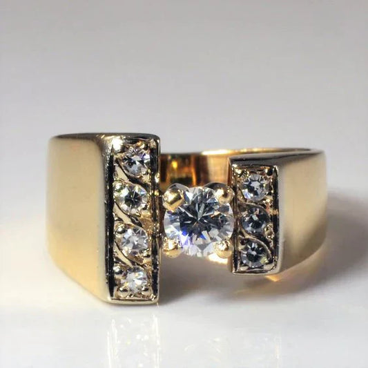 Vintage Open Bright Gold Ring-Maryam Jewelry