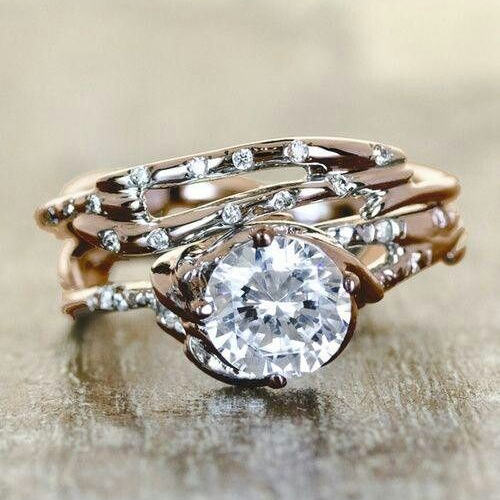 Vintage Golden Branch Zirconia Ring-Maryam Jewelry