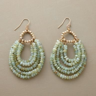 Vintage Green Beads Earrings-Maryam Jewelry