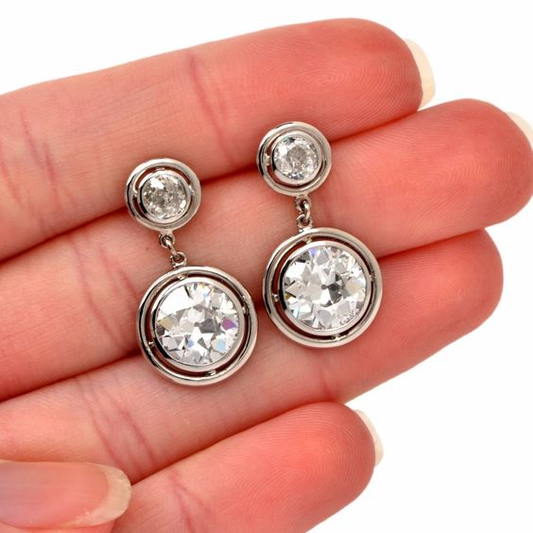 Vintage Sparkling Silver Earrings-Maryam Jewelry