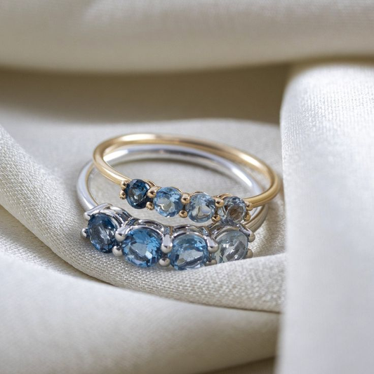 Vintage Blue Glass Ring-Maryam Jewelry