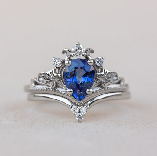 Vintage Blue & Silver Bright Ring-Maryam Jewelry