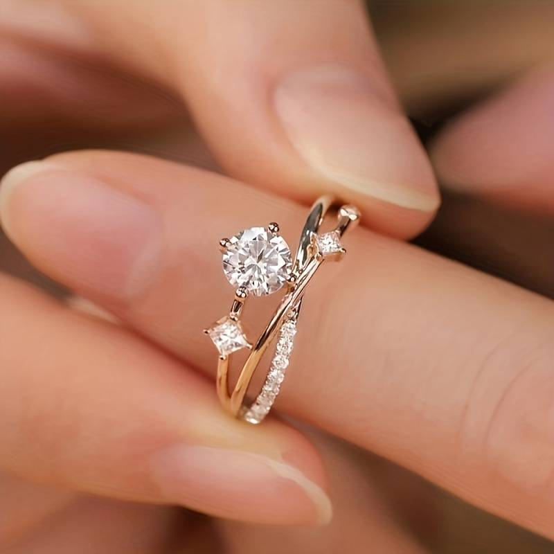 Vintage Gold Zirconia Fine Ring-Maryam Jewelry
