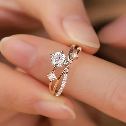 Vintage Gold Zirconia Fine Ring-Maryam Jewelry