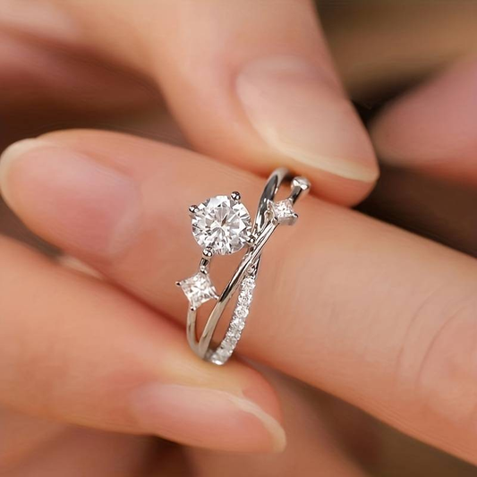 Vintage Silver Zirconia Fine Ring-Maryam Jewelry