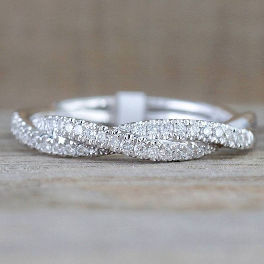 Vintage Braided Bright Silver Ring-Maryam Jewelry