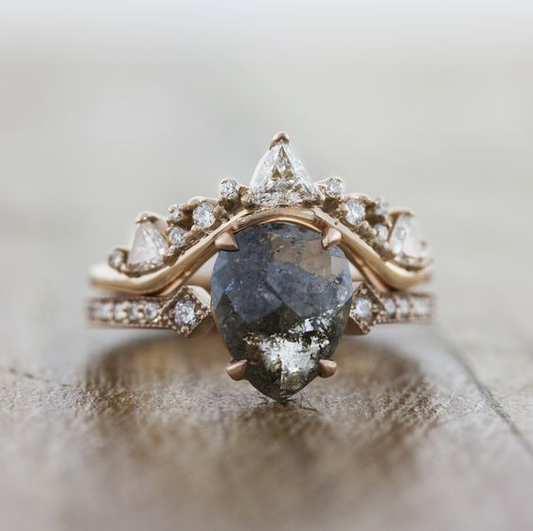 Vintage Nature Stone Gold & Silver Ring-Maryam Jewelry