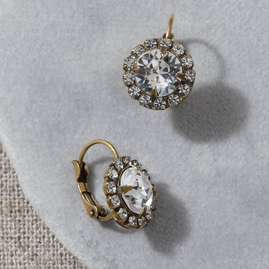 Vintage Round Glass Earrings-Maryam Jewelry
