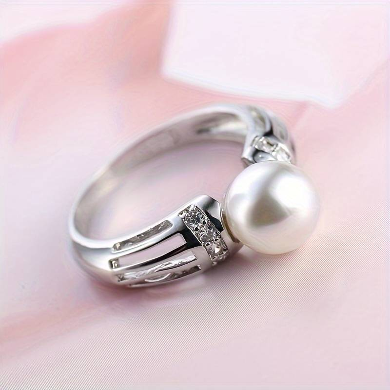 Vintage Silver Pearl Ring-Maryam Jewelry