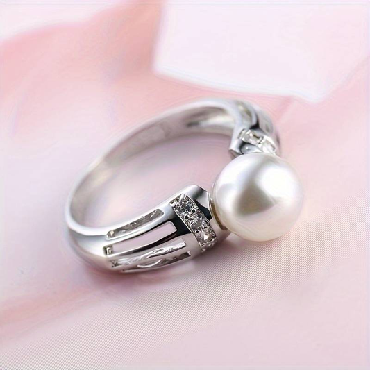 Vintage Silver Pearl Ring-Maryam Jewelry