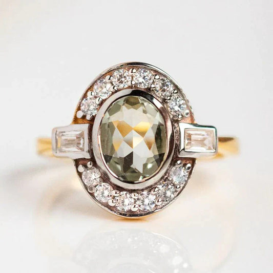 Vintage Crystal Green Ring-Maryam Jewelry