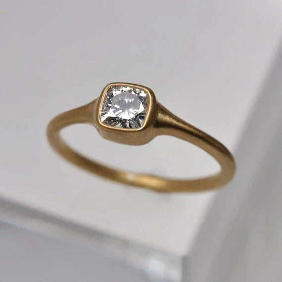 Vintage Glass Square Ring-Maryam Jewelry