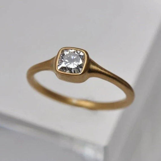 Vintage Glass Square Ring-Maryam Jewelry
