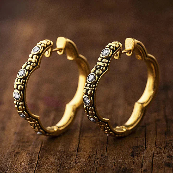 Boho Golden Hoop Earrings-Maryam Jewelry