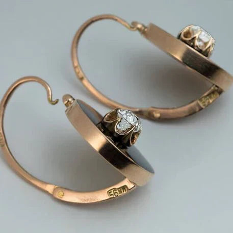 Vintage Golden & Zirconia Earrings-Maryam Jewelry