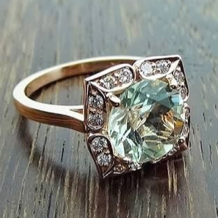 Vintage Glass Square Bright Ring-Maryam Jewelry