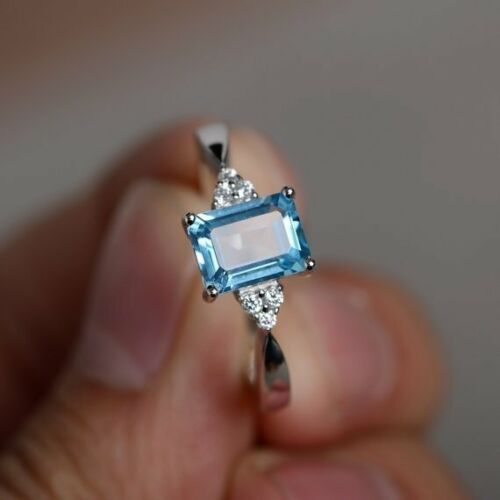 Vintage Cubic Blue Glass Ring-Maryam Jewelry